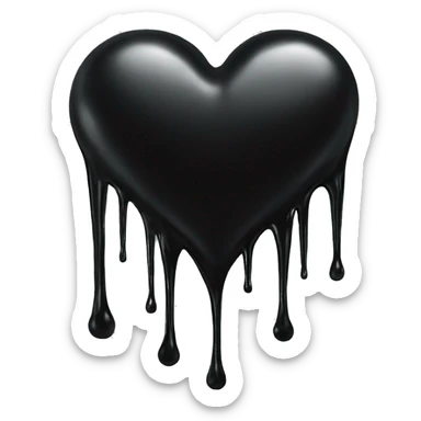 Black Dripping Heart sticker
