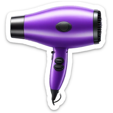 Realistic purple hair dryer isolated  sticker