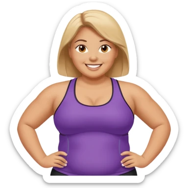 midsize overweight woman in workout gear sticker