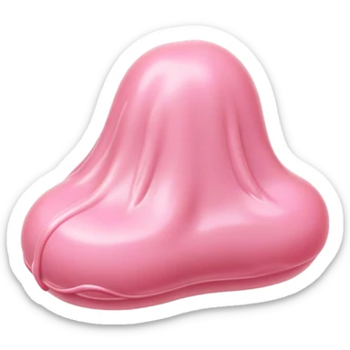 Cinematic Realistic Opaque Pink Slime, smooth and buttery with a pastel pink hue, ultra-glossy with a soft sheen, subtle folds and ridges forming as it moves, reflecting gentle highlights, glowing with a delicate, creamy texture, evoking a sense of playful satisfaction. sticker