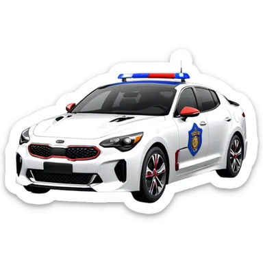 Police Car - Kia Stinger (Model Year: 2018) (Iconic Colour: White with blue and red markings) sticker