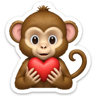 un mono con un corazon sticker