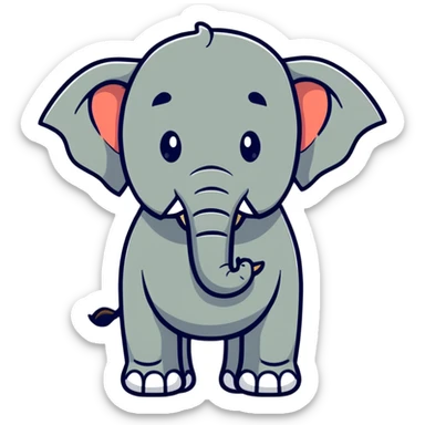 man with elephant features sticker