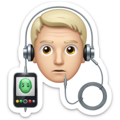 Neo getting knowledge downloaded to his mind by that wire and pin  sticker