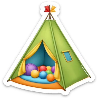 kids tent filled with toys sticker