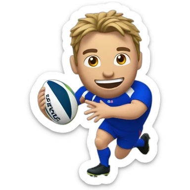 French Rugbyman playing rugby sticker