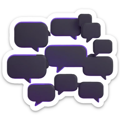 multiple chat bubbles connected together in a group conversation sticker