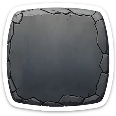 Create a dark gray stone truncated square pyramid, worn, weathered, with rounded edges and realistic rough texture sticker