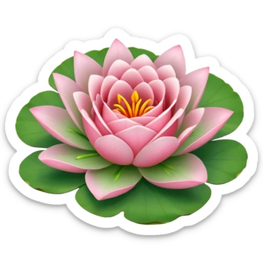 Rose plus Lily pad plus heart sticker