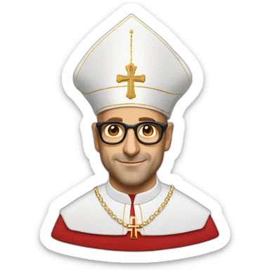 stanley tucci as a religious cardinal hat sticker