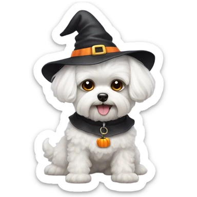 Bichon maltese with halloween  sticker