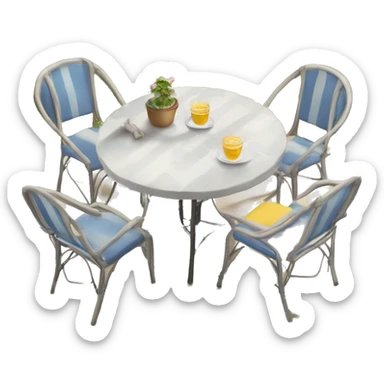 Terrasse Parisienne upée avec deux chaises et une table sticker