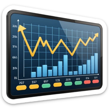 Mach mir einen trading chart auf einem bild schirm# sticker