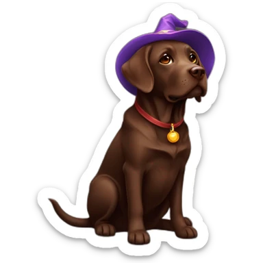Labrador Retriver chocolate color looks like a wizard sticker