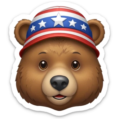 4th of July bear sticker