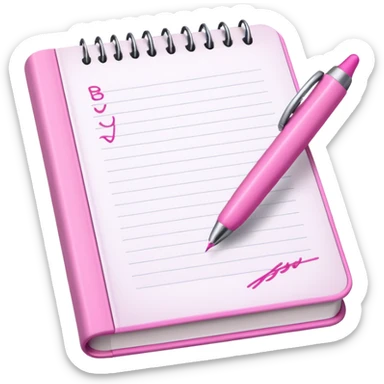 pink book and note pen add on it the word BUSY sticker