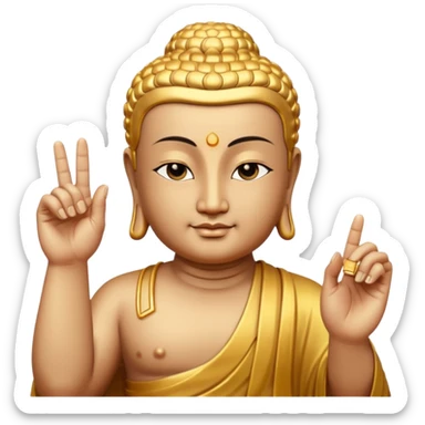 Buddha facing the front with his index finger sticker