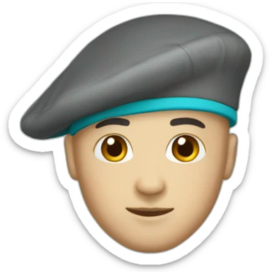 cyan beret bald sticker