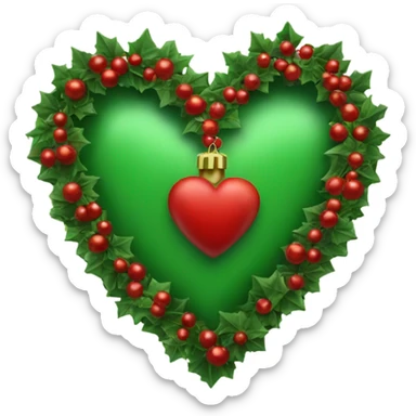 Red and green Christmas heart sticker