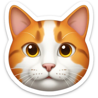 cat orange and white sticker