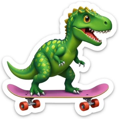 Dinosaur on a skateboard sticker