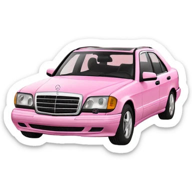 Mercedes Benz pink with white back griund sticker