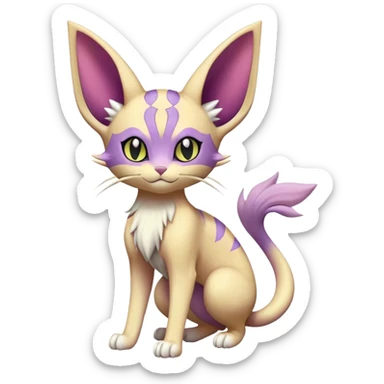Espeon-Meowth-Delcatty-Fakémon-hybrid-creature (full body)  sticker