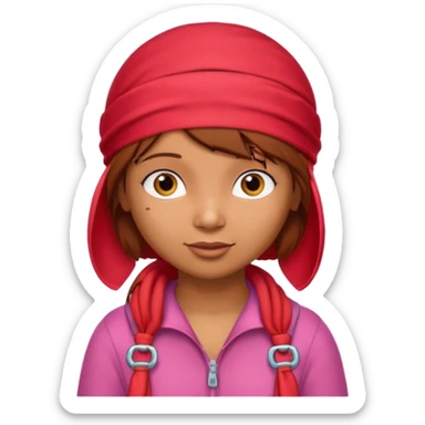 i want an emoji that shows dora the explorer with a red durag on, and next to her there are word that spell SYBAU sticker