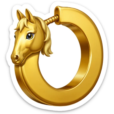 Golden horse shoe sticker