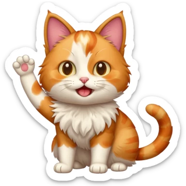 cheerleading cat sticker