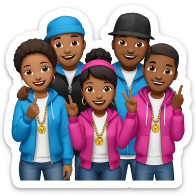 African American crowd of fans men and women at a rap concert sticker