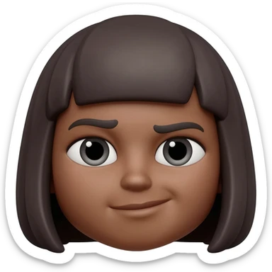 Brune aux cheveux coupe carré Memoji IOS  qui prend son temps sticker