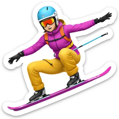 Freestyle skiing sticker