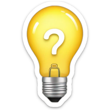 Generate an emoji that represents a flashcard, with one side featuring a question mark and the other side an illustration of a light bulb, symbolizing the answer or idea sticker