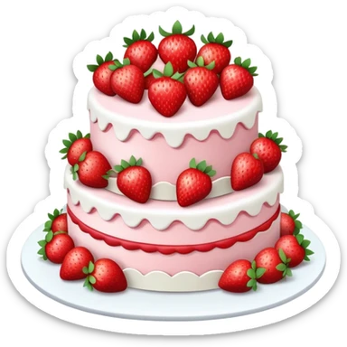 2 tier Strawberry Cake sticker