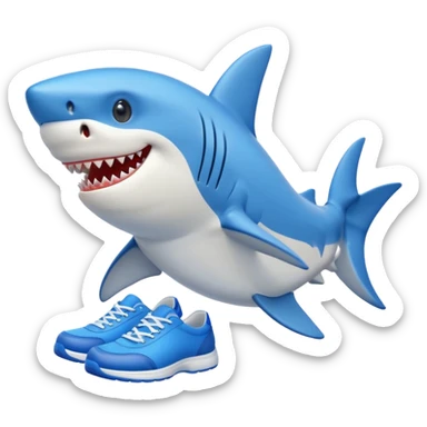 Tralalero tralala shark with blue shoes sticker
