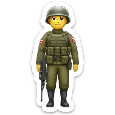 Swiss army soldier sticker
