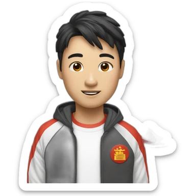 Un chinois avec des nikes sticker