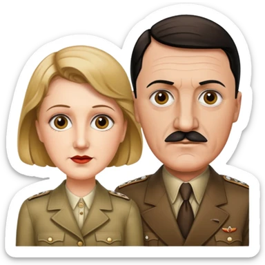 Hitler and his wife, Eva Braun sticker