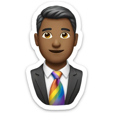 Gay man wearing a tie sticker