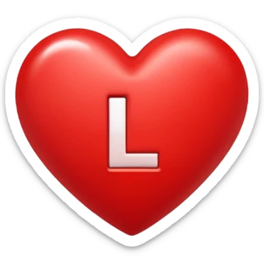 Make a red heart with the letter L inside sticker