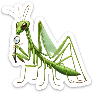 Praying mantis with a monocle  sticker