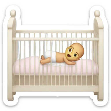 Baby crib with baby inside sticker