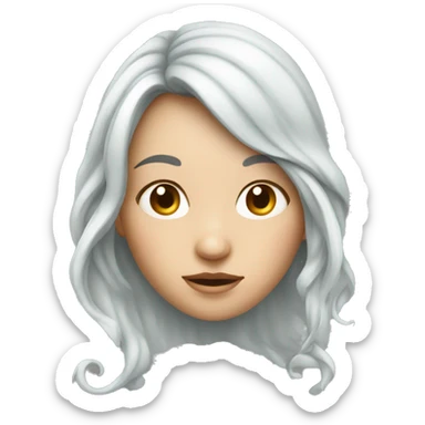 A girl with flowing nose of cold sticker