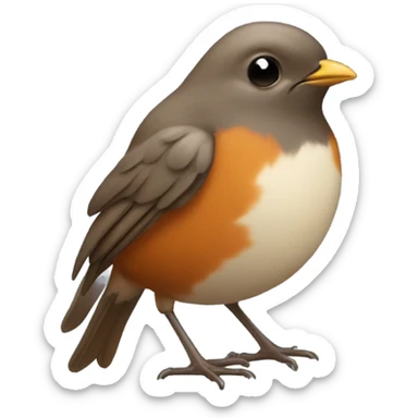 Cute robin bird in a bisons back sticker
