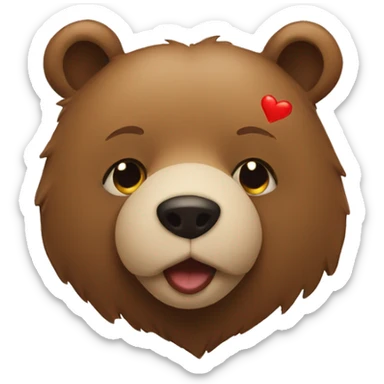 Bear with heart love  sticker