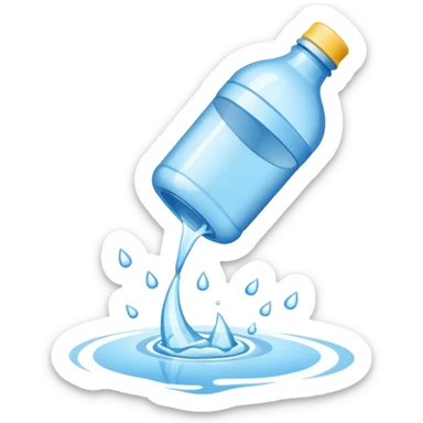 bottle of water being spilled sticker