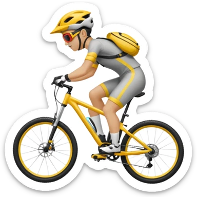 Bicicleta downhill , ciclista montado, montaña sticker