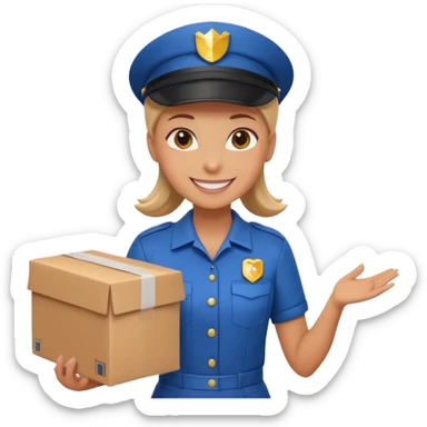 female delivery courier sticker