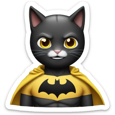 cat in batman suit only facing the front sticker